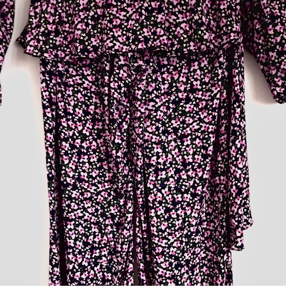 Zara Pink Floral Flare Pants And Boho Asymmetric Peplum Blouse 2 Piece Set EUC - Picture 10 of 16